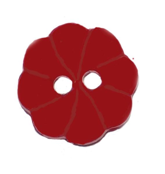 Kids button as a flower in red 12 mm 0,47 inch